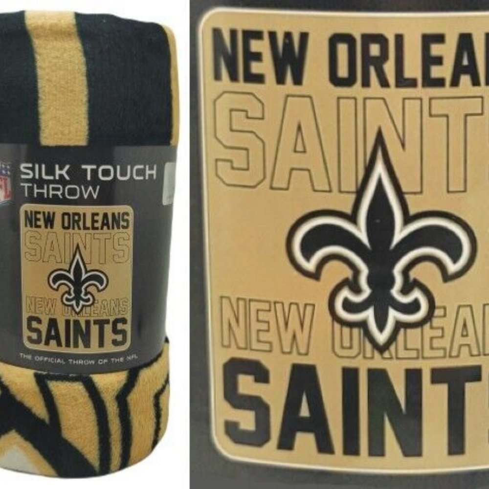 New Orleans Saints Northwest Plush Raschel Blanket Throw